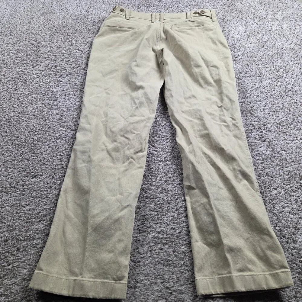 LL Bean Pants Mens 36x32 Brown Field Chinos 5 Pocket Straight Adjustable Waist